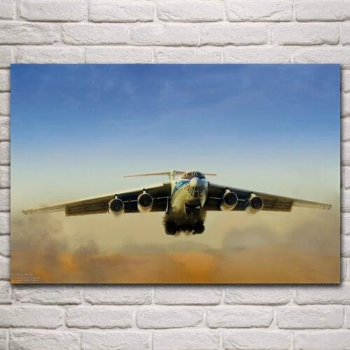 Il 76 78 russia transport airplane living room decor home art decoration wood frame fabric poster KM336