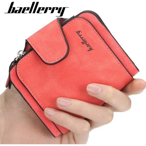 Baellerry Women Wallets Multi-card Korean Version Buckle Matte Leather Coin Purse Short Student Wallet Ladies
