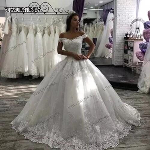 Short Sleeves Lace A Line Wedding Dress Plus Size V Neck Off The Shoulder Appliques Bridal Gowns Custom Made Marriage Dresses