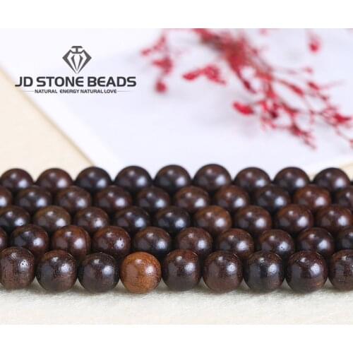 Fashion Wooden Beads black sandalwood beads 6 8 10mm Round Loose Wood Beads for Jewelry Making Bracelet Necklace Accessories