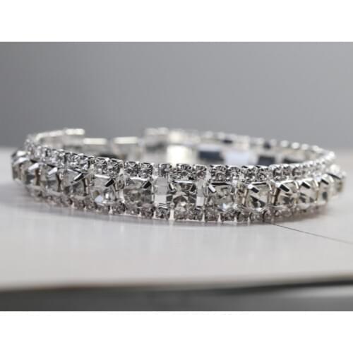 Fashion Charm Bracelet For Women Luxury Chain Bracelet Prom Wedding Bridal Jewelry Pulseras Mujer Crystal Bracelets Wholesale