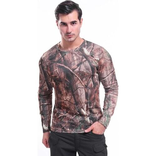 Mens Long-Sleeved Camouflage T-Shirt 2021Autumn New Breathable and Quick-Drying Military Uniform Outdoor Tactical Clothing