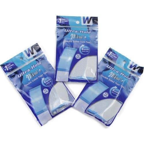 MW Double Side Tape Ultra Hold Minis Adhesive Tape Strips Pieces For Lace Wigs & Toupees 72 Tabs 0.8*3.1 Inch