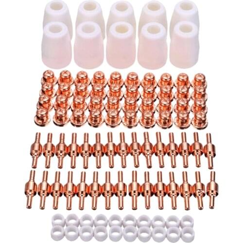 100Pcs PT-31 LG-40 Air Plasma Cutter Cutting Nozzles Electrode Tip Torch Consumable Kits 40A Fit For LGK-40 CUT-40
