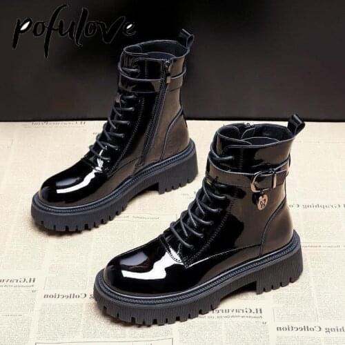 POFULOVE Women's Wedge Ankle Boots