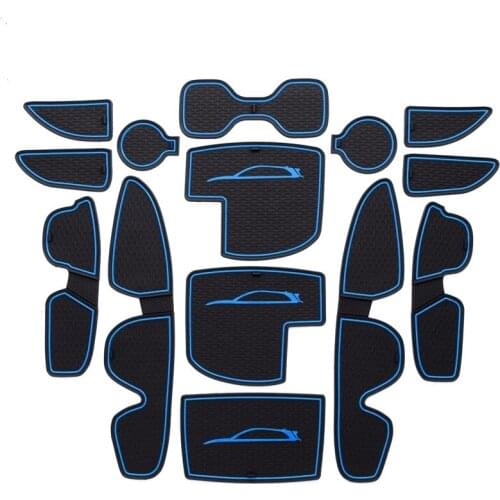 Smabee Anti-Slip Gate Slot Cup Mat For Hyundai I30 I30 N 2017-2018 Rubber Coaster Door Groove Non-slip Pad car accesories