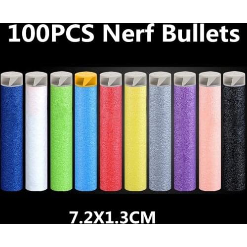 Nerf Bullets 100PCS 7.2cm Nerf Gun Bullet Refill Darts for Nerf Accessories Tactical EVA Soft Spiral Bullet Hollow Head Kids Toy