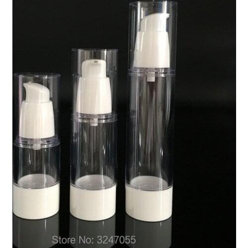 15ML 30ML 50ML 30pcs/lot Empty Round Plastic Cosmetic Airless Bottle, DIY Foundation Storage Vacuum Bottle,cc/bb Cream Container