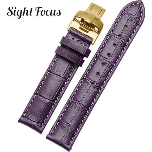 14mm 16mm Watch Bands for Tissot 1853 T050 T02 Watch Leather Strap Lady Black White Red Purple Women Wrist Bracelet Female Belt