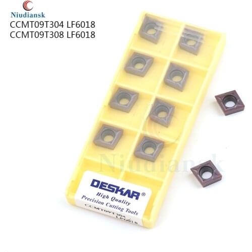 10PCS CCMT09T304 LF6018 High quality External Turning Tools Carbide insert CCMT09T308 CNC Lathe cutter for stainless steel