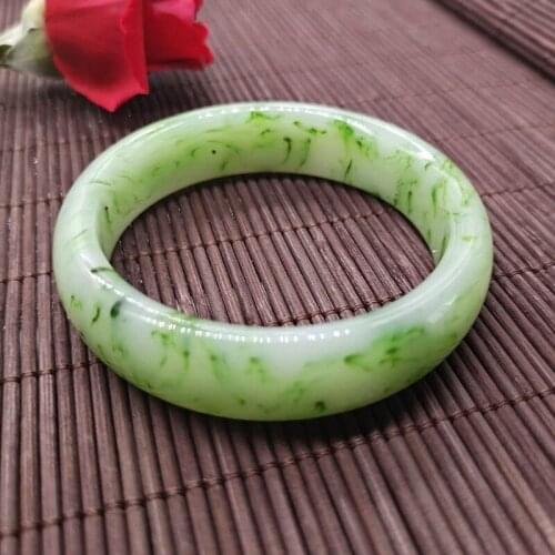 Natural Turquoise Hand Carved Wide Jade Bracelet Fashion Boutique Jewelry Mens and Womens Color Bracelet Gift Accessories