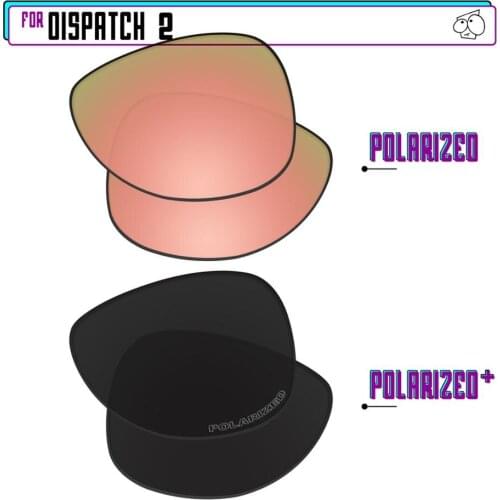 EZReplace Polarized Replacement Lenses for - Oakley Dispatch 2 Sunglasses - Black P Plus-Rose P