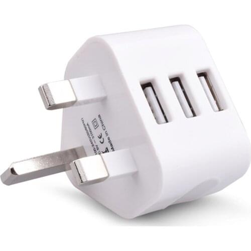 Universal 1/2/3-Port USB UK Plug 3 Pin Wall Charger Adapter with 1/2/3 USB Ports Travel Charger Charging for Phone X Samsung S9