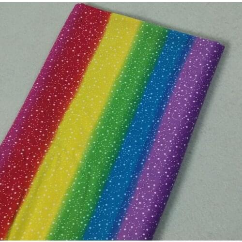 Amazing Deep Rainbow Candy Colors Star Printed Cotton Fabric 50x105cm Stars Fabric Patchwork Cloth Bag Party Home Decor