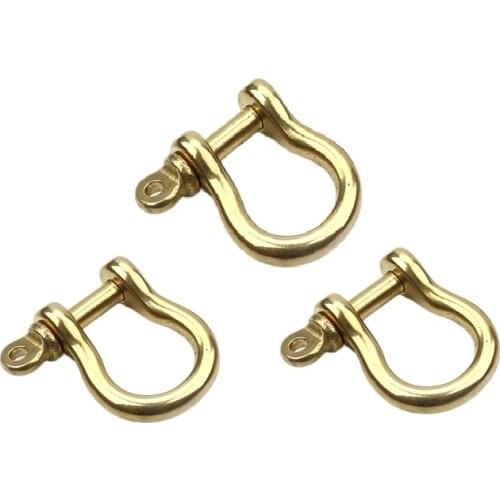 High Quality Solid BRASS XS/S/M/L EU Style Bow Shackle Buckle Joint Connect Key Chain Hook Leathercrafts