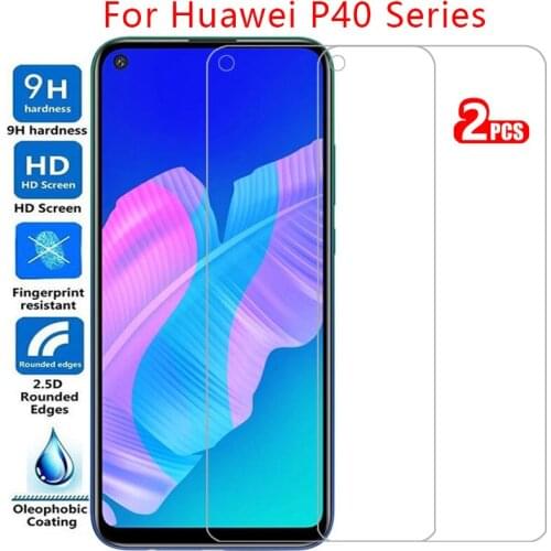 Protective tempered glass for huawei p40 lite e 5g screen protector on p 40 40p light p40lite safety film huawey huwei hawei 9h