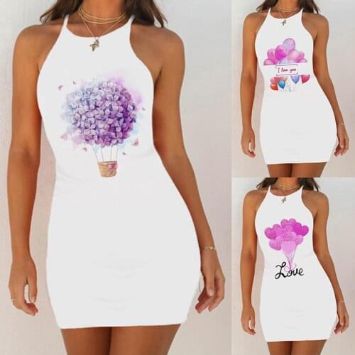 Sleepwear Women Sleeveless Sleepshirts Flower Fashion Night Dress Nightgown Ladies Sexy Slim Pack Hip Floral Graphic Nightdress