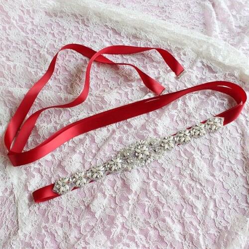 Women Waist Belts Floral Cummerbunds Elegant Rhinestone Satin Ribbon Sash Bride Wedding Party Accessories Dress Waistband Belts