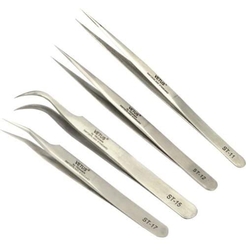 1 PCs Eyelash Tweezers for Eyelash Extension Tools Genuine VETUS Straight and Curved Tweezers ESD&ST Tweezers