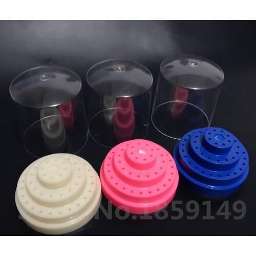 1pc Dental Lab Instrument 48 Holes Holes Plastic Bur Holder Burs Block Case Box For Diamond Bur Holder