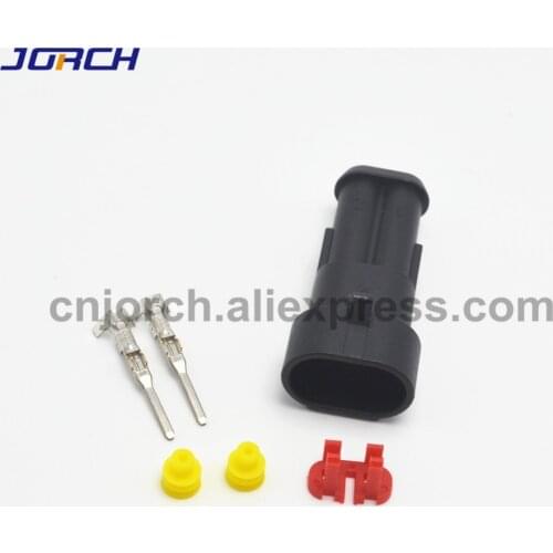 10 sets 2 Pin Female Male AMP SuperSeal 282104-1 Waterproof Electrical Automotive Connector Plug For Car High quality