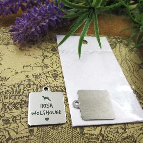 20pcs--"Irish Wolfhound"dog lover stainless steel charms more style for choosing DIY Charms pendants for necklace