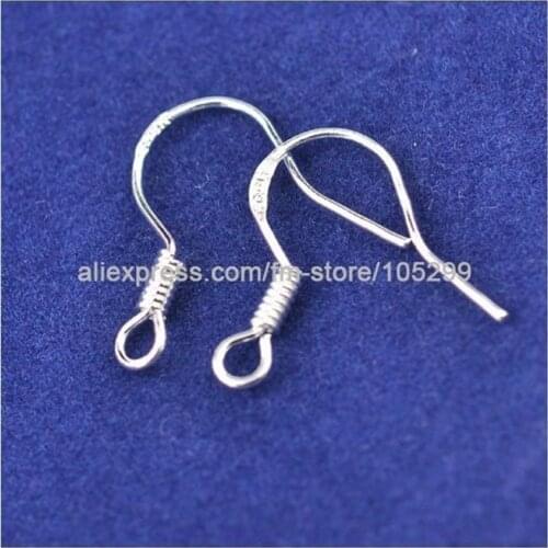 200pcs/Lot Wholesale 925 Sterling Silver Jewelry Findings French Hook Earwires Earrings Accessories Components Size 15mm