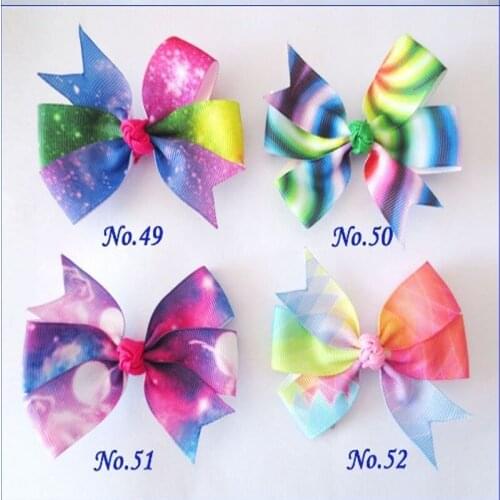 50 BLESSING Good Girl Boutique 3.25" Abby Rainbow Hair Bows Clip Accessories