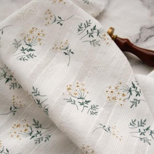 50cm*140cm/Piece, Small Daisy Jacquard Embroidery, Pure Cotton Cloth, Dress, Tablecloth, Curtain Fabric, DIY Handmade Materials