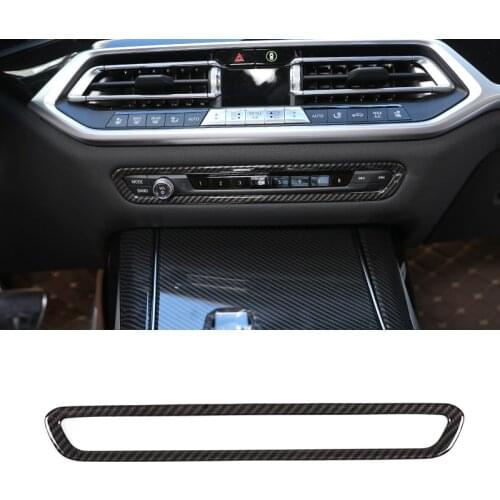 Car Inner Center Console Volume Button Decoration Frame Cover Carbon Fiber ABS For BMW X5 G05 X7 G07 2019-2020 Auto Accessories