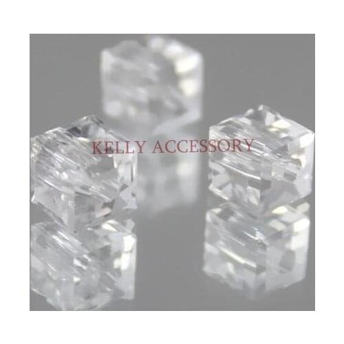 Free Shipping 360pcs/lot 10mm White Charm Crystal Beads Square Faceted Loose Spacer Beads Cute Diy Beads For Jewelry Making