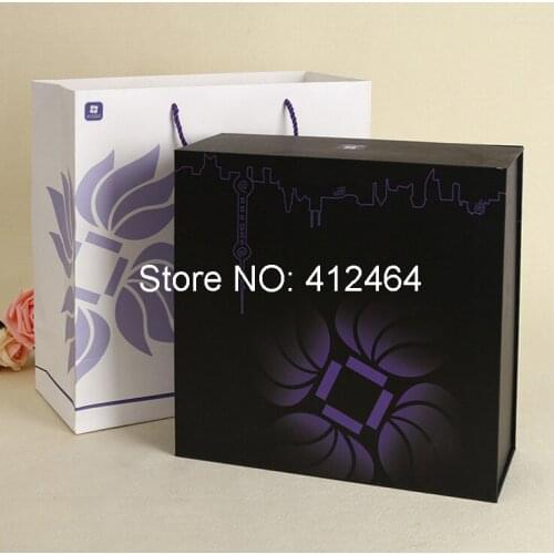 Luxury custom logo small matt black book shape packaging paper gift box with magnetic closure ( GF-173)
