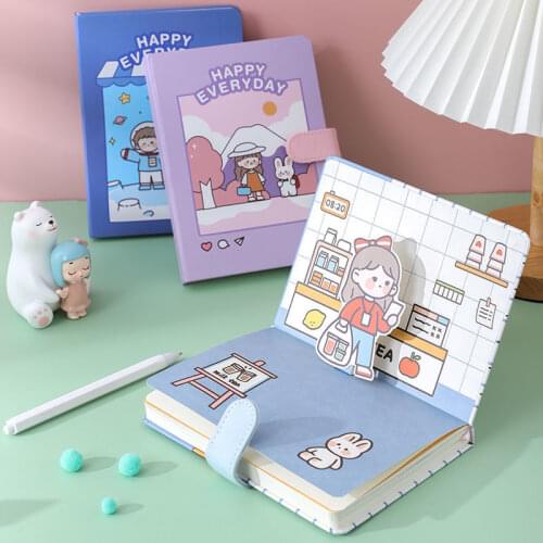 Cute PU Leather Schedule Book Diary Weekly Planner Notebook Writing Paper For Students School Office Supplies Kawaii Stationery