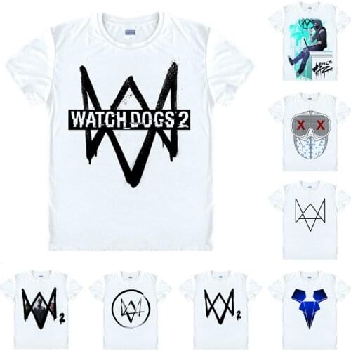 Coolprint Anime Shirt Watch Dogs T-Shirts Multi-style Short Sleeve Action Adventure Game Aiden Pearce Cosplay Motivs Shirts