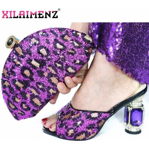 Purple New Arrivals Matching Shoes and Bag Set In Heels Matching Shoes and Bag Set for Nigerian Party African Shoes and Bag Set