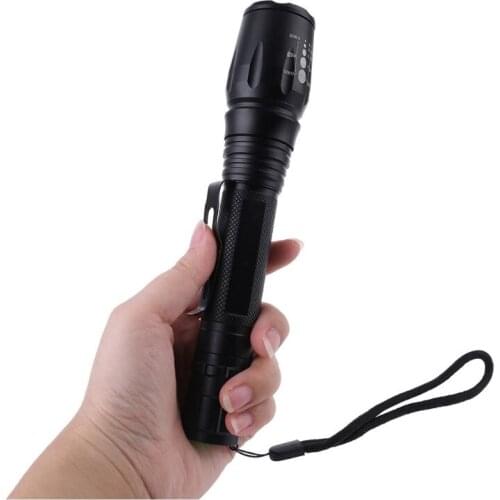 1 Pc 10000 Lumens 5 Modes XML T6 LED 18650 Powerful Torch Police Flashlight Lamp