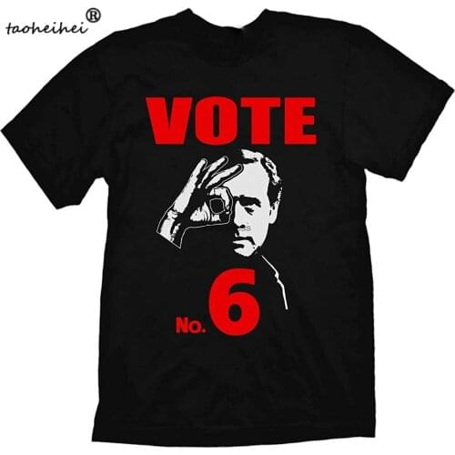 The Prisoner T-Shirt Vote 6 Inspired by The 1967 Patrick McGoohan TV Series Black(1)