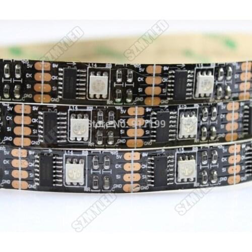 5M Individually Addressable Non Waterproof WS2801 Digital LED Strip 5V RGB LED Light Magic Dream Color 32 LEDs/m 32 IC Black PCB
