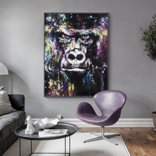Orangutan Street Graffiti Animal Art Painting Print on Canvas Art Posters and Prints Wall Art Picture for Living Room Home Decor