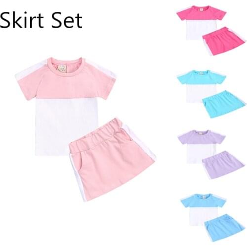Skirt Sets for Girls Tracksuits Clothing Sets For Children Contrast Color Shorts for Girls Set Clothes for Boys Newborn Overalls