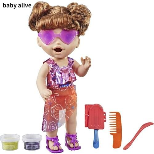 Baby Alive Sunshine Snacks Doll Eats and Poops Summer-Themed Waterplay Baby Toys Doll Girl Ice Pop Lol Mold Toy for Kids Ages