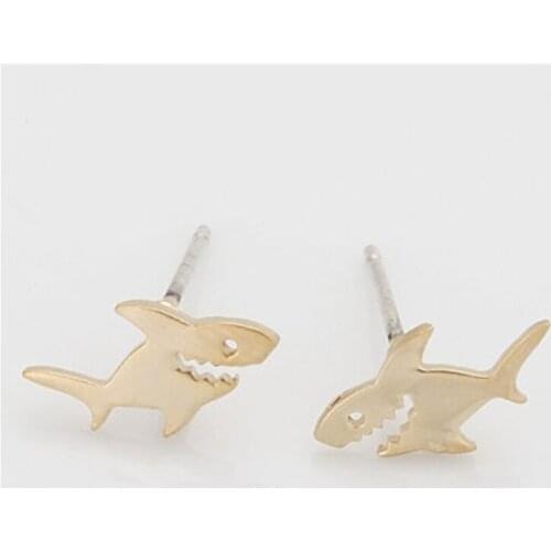 Cute Tiny Shark Animal Earring Jewelry Sea Animals Shark Earrings Stud Unique Earrings Jewelry For Women