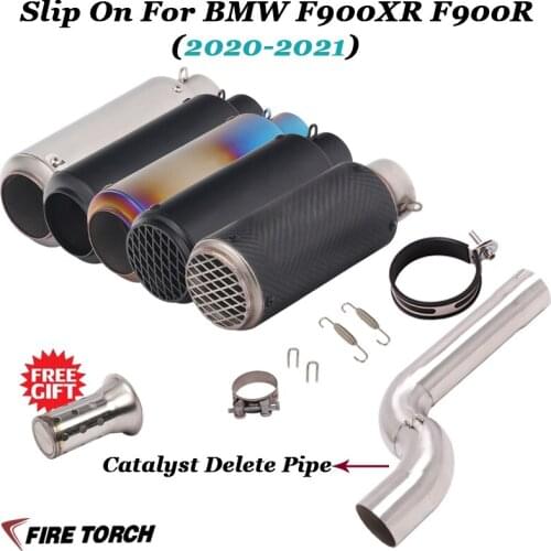 For BMW F900 F900XR F900R 2020 2021 Motorcycle Exhaust Modified Muffler DB Killer Middle Link Pipe Catalyst Delete Pipe Slip On
