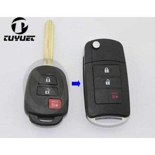 3 Buttons Modified Flip Folding Remote Key Shell For Toyota Camry Car Key Blanks Case