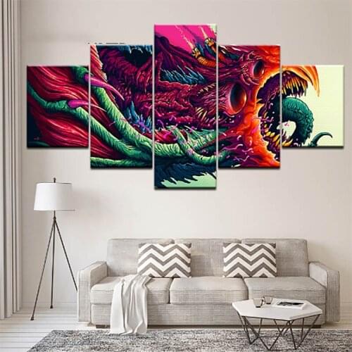5 Piece Canvas Wall Art Posters Anime Manga Deep Sea Monster Prints Home Modern Decor Pictures Living Room Decoration Paintings