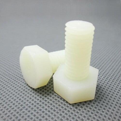 Wholesale white plastic screw nylon hexagon bolt insulated plastic screw m3m4m5m6m8m10m12 A pack of 100