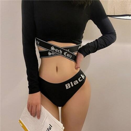 Sexy Womens Soft Silk Panties Cotton Seamless Plus Size Underwear Female Mid Waist T-Back Letter Briefs Solid Lady Lingerie