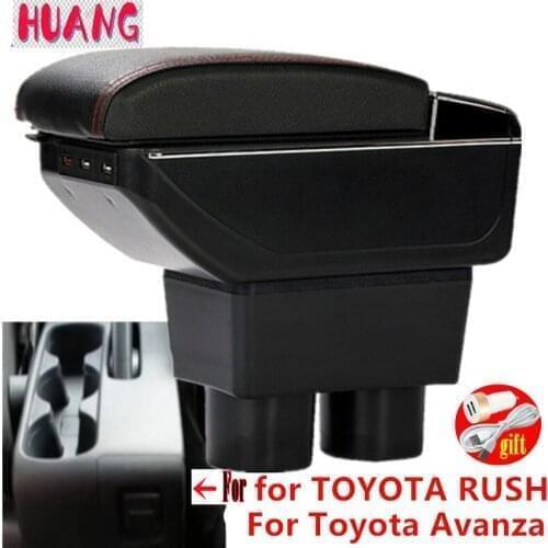 For Toyota Avanza Armrest box For Avanza Interior Parts Car Armrest box Retrofit parts Storage box car accessories with USB LED