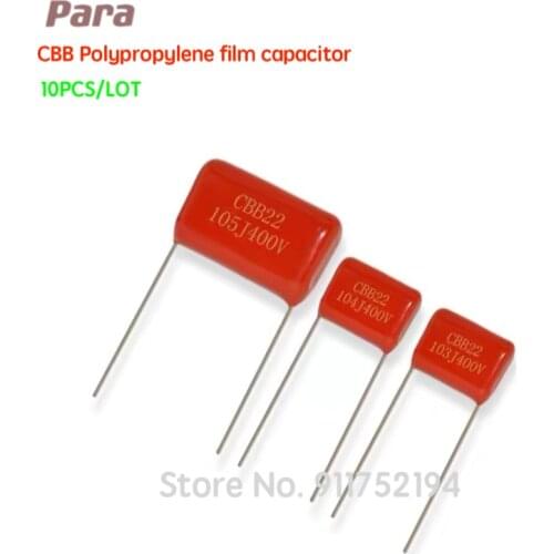 10PCS CBB Polypropylene Film Capacitor 400V 103J 104J 474J 475J 225J 105J 155J 125J 684J 683J 185J 824J 564J 224J 154J 473J 223J