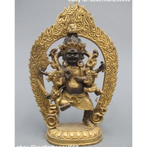 Tibet Buddhist dragon Vajra Krodha Mahabala Ucchusma Buddha Bronze statue